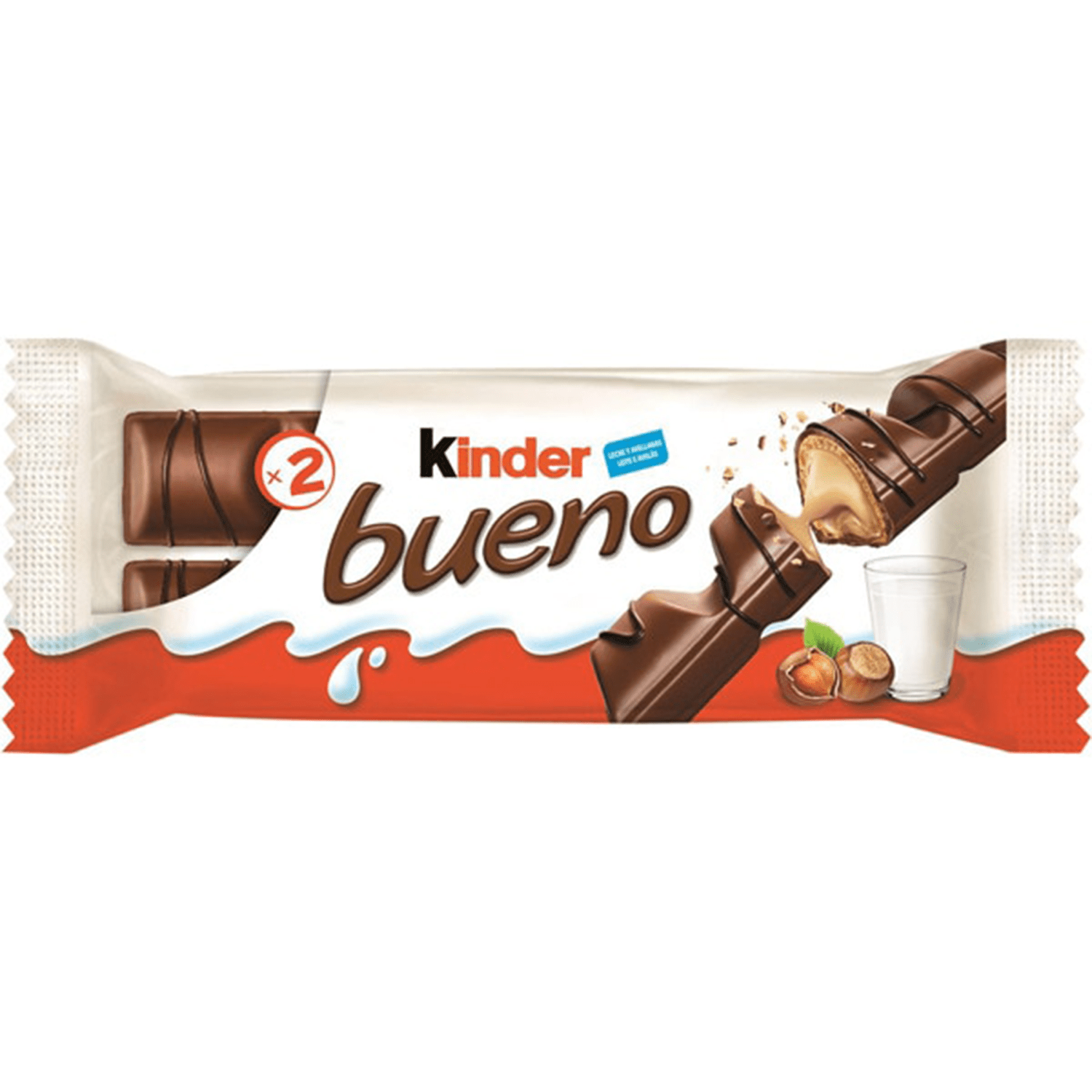 Kinder Bueno, Barritas de Chocolate y Crema de Avellanas, 15/30 Paquetes de 43g