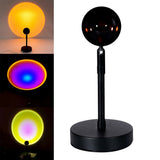 Lámpara Atardecer USB, Proyector de Luz de Puesta de Sol, Lámpara de Proyección de Atardecer, Cable USB, Proyector de 4 Colores con Luz Ambiente, Proyección Circular, Rotación 180º, Aluminio Resistente, Ideal para Decoración y Crear un Ambiente Único