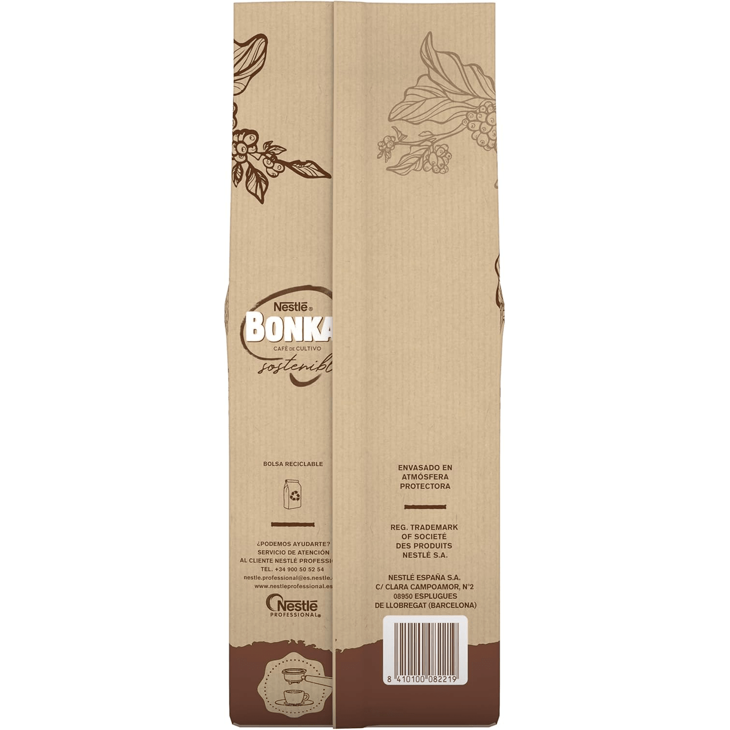 Nestlé Bonka Café Grano Tostado Natural, Suave Aroma a Tostado, Equilibrado en Intensidad, Cuerpo y Persistencia en Paladar, Ideal para Máquina de Café Espresso, 1Kg