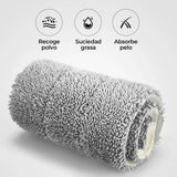 Fregona y Cubo de Limpieza Escurridor con Compartimentos, Cabezal Plano y Flexible Rotación 360. Cubo Escurrefacil. Ideal para Limpiar Suelos, Paredes, Techos, Ventanas, Incluye Recambios Extra