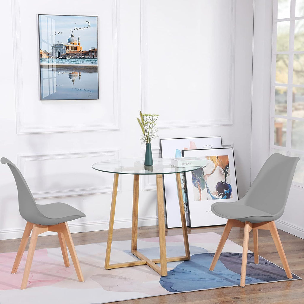 1/2/4/6 Unidad Sillas para Comedor, Sillas para Cocina con Asiento Blando, Tapizado y Patas Resistentes de Madera de Haya, Sillas Nórdicas