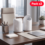 Pack 2 Papeleras Pequeñas, Tapa Basculante, Plástico Duradero, Ligero, Resistente y de Fácil Limpieza, Perfecta para Residuos Pequeños en Baños, Oficinas o Dormitorios, Incluye 2 Papeleras