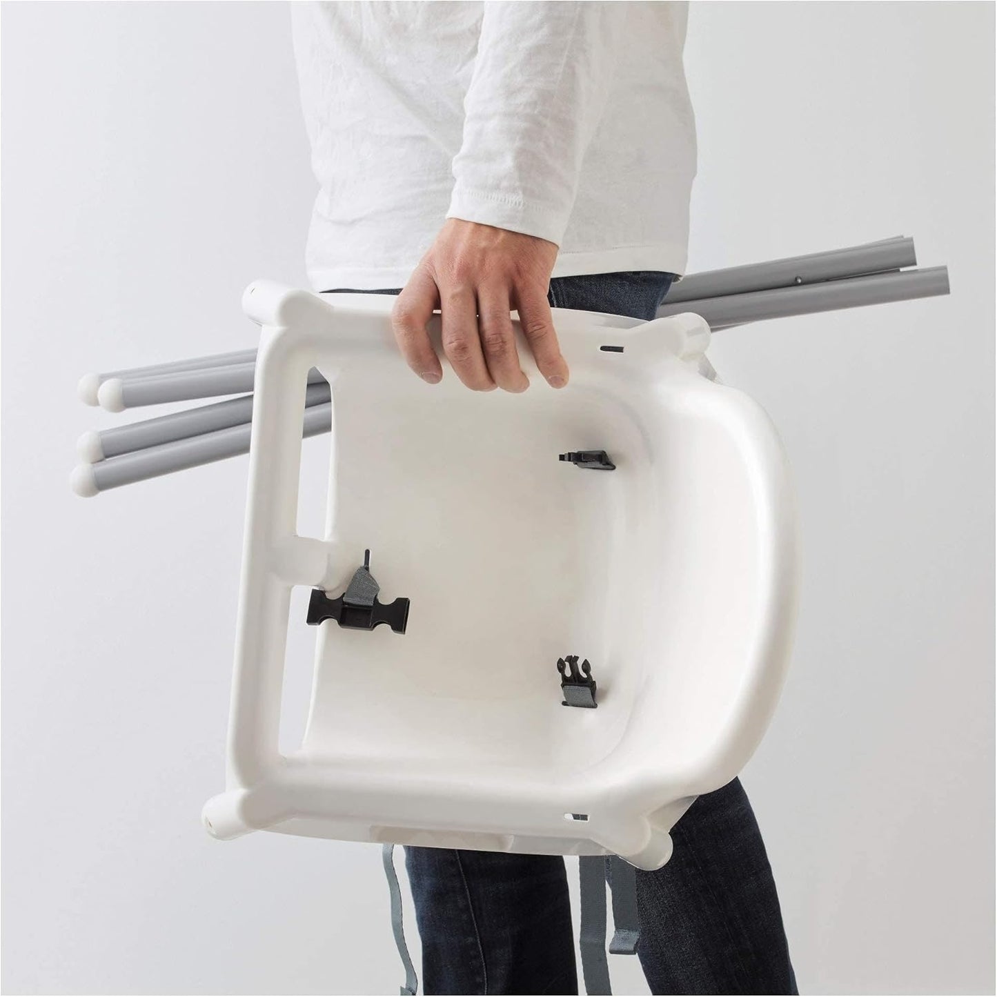 Trona Bebe Portátil, Fácil de Desmontar y Transportar, Segura, Estable y Resistente, Incluye Cinturón de Seguridad, Trona Bebé para Comer