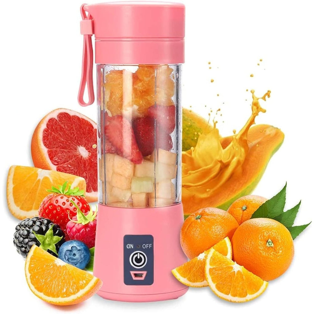 Licuadora Portatil Zumos y Batidos, Batidora para Frutas y Verduras, 6 Cuchillas de Acero, Vaso de 380ml de Capacidad, Ideal para Llevar, Cable de Carga USB, Batería de 800 mAh, 22000 RPM
