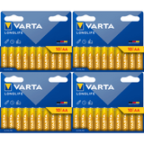 Pilas AA Alcalinas de Alto Rendimiento, VARTA Longlife, Ultra Larga Duración, Energía Continua, Ideal para Controles Remotos, Juguetes Electrónicos, Linternas, Lámparas, Relojes, Cámaras y Otros Dispositivos de Uso Diario - VARTA