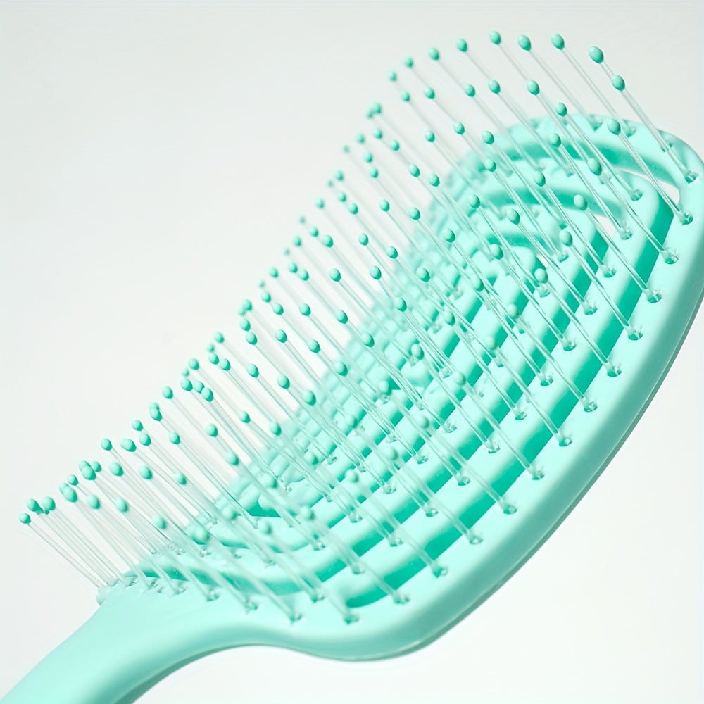 Cepillo Desenredante Curvo para Todo Tipo de Cabello, Peine Desenredante sin Dolor, Anti tirones, Antifrizz, Peine para el Cabello de Diseño Hueco, Mango Ergonómico, Fácil Uso en Húmedo y Seco