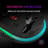 Mars Gaming MMW3, Ratón Gaming Inalámbrico Ultraligero Hive, RGB Flow, Sensor 3200 dpi, Switches Mecánicos HUANO, Batería Recargable, 2.4G USB, Negro