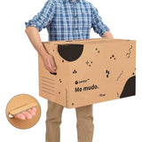 packer PRO Caja Cartón para Mudanzas y Almacenaje Ultra Resistentes con Asas, Cartón Resistente de Máxima Durabilidad, Tamaño Ideal para Mudanzas y Almacenaje de Libros, Objetos y Ropa, Asas Laterales para Manejo Fácil y Seguro
