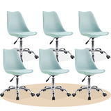 Silla Escritorio Ergonómica con Ruedas, Silla Oficina Giratoria con Altura Ajustable, Acolchada, Estilo Nórdico, Ideal para Estudio y Oficina