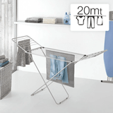 Tendedero Plegable de Metal con Alas y Estructura Ligera, 20 Metros de Superficie de Tendido, Resistente al Sol y a la Intemperie