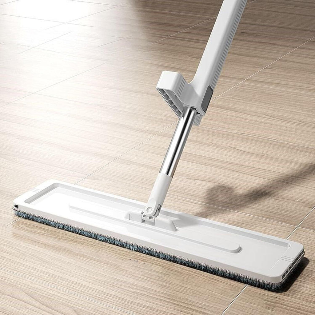 Fregona Escurre Facil de Microfibra con 2 Almohadillas Reutilizables, Fregona Plana, Auto Exprimible, Uso sin Esfuerzos, Ideal para Limpieza de Cocina, Baño, Suelos, Paredes, Cristales y Coche