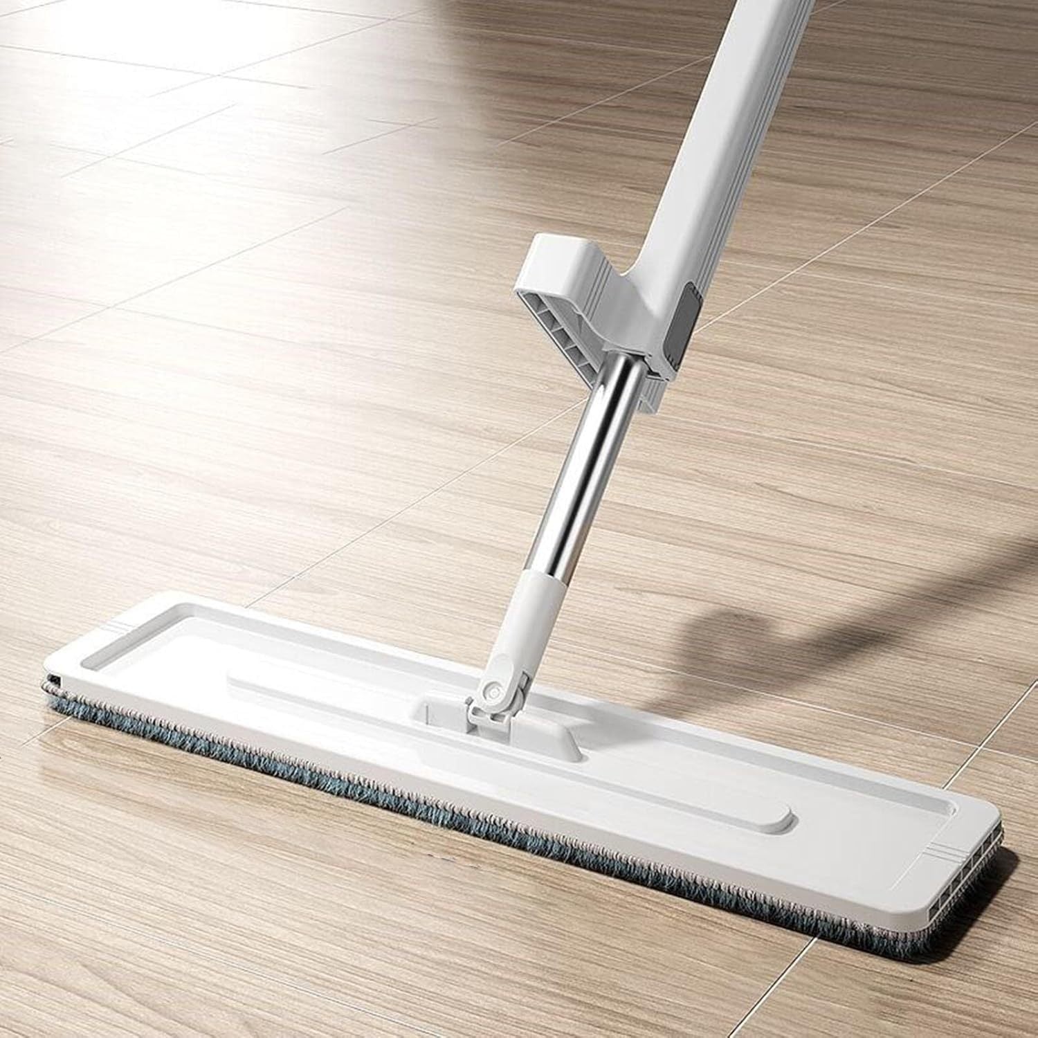 Fregona Escurre Facil de Microfibra con 2 Almohadillas Reutilizables, Fregona Plana, Auto Exprimible, Uso sin Esfuerzos, Ideal para Limpieza de Cocina, Baño, Suelos, Paredes, Cristales y Coche