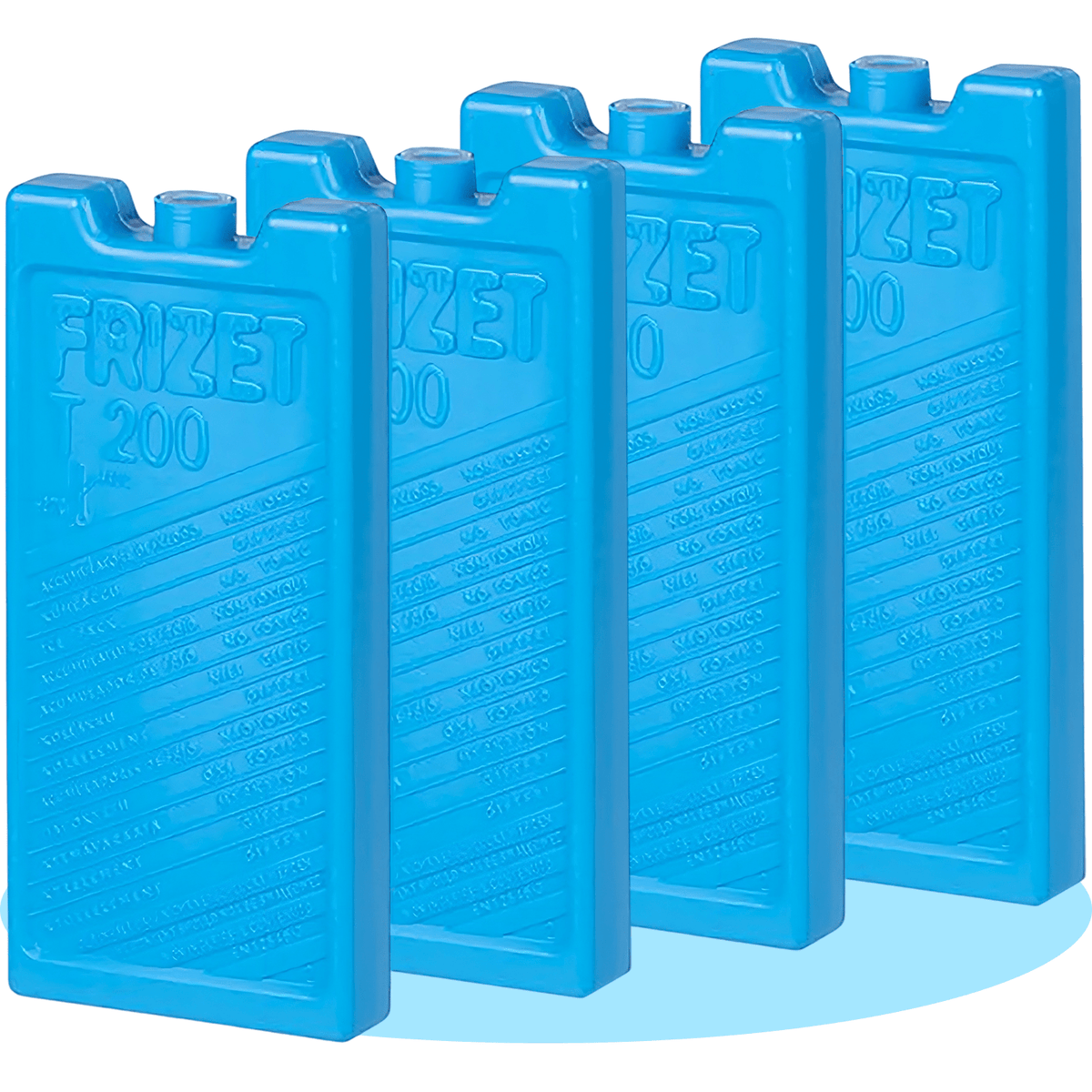 FRIZET Acumulador de Frío Hielo de 200ml de Capacidad, Reutilizables, Ideales para Neveras, Camping, Playa, Exterior, 7.5 x 2.0 x 16.5cm, Pack 4/8 Unidades