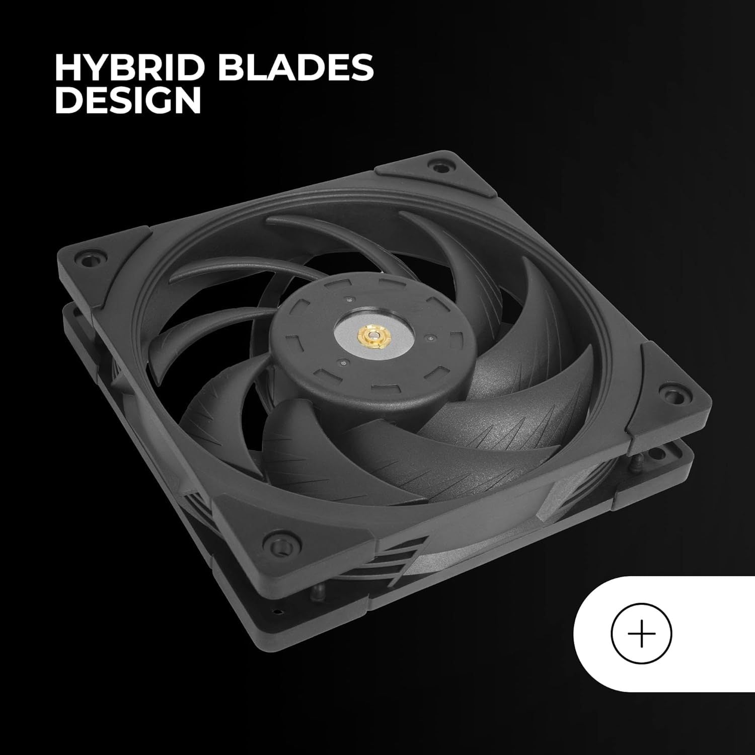 Mars Gaming MFNC, Ventilador PC PWM 120mm, Rodamiento FDB de Cobre Hiperbalanceado, Ventilador Silencioso con Diseño de Aspas Híbridas, Ventilador Ordenador Profesional, Negro