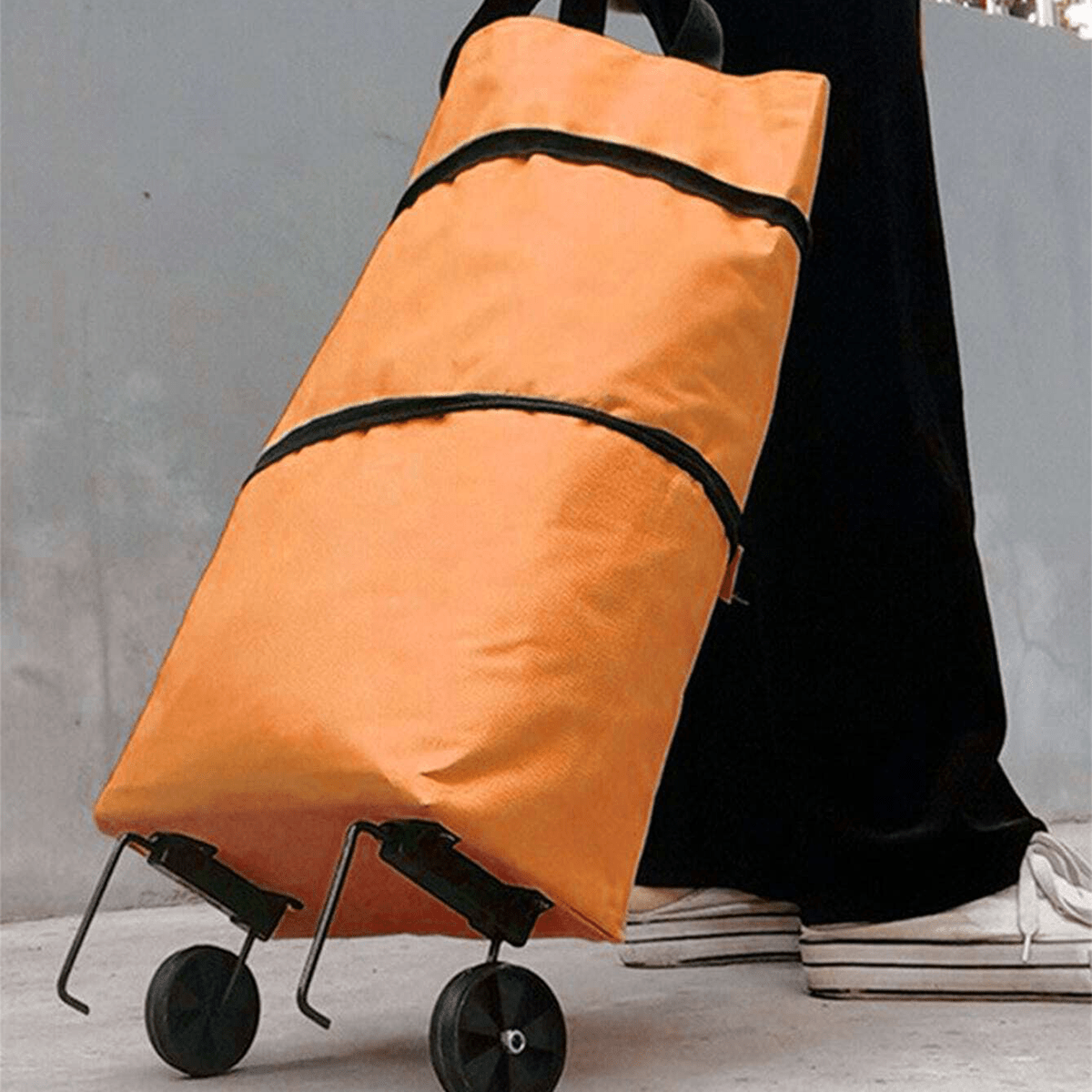 Carro Compra Plegable, Bolsa Carro Compra Plegable con Reudas, Gran Capacidad, Bolsa de Compras Multiusos, Facil de Llevar y Guardar, Hecho en Tela Oxford 600D Resistente, Fondo Reforzado, Dimensión Cerrado: 40 x 16 x 32 cm