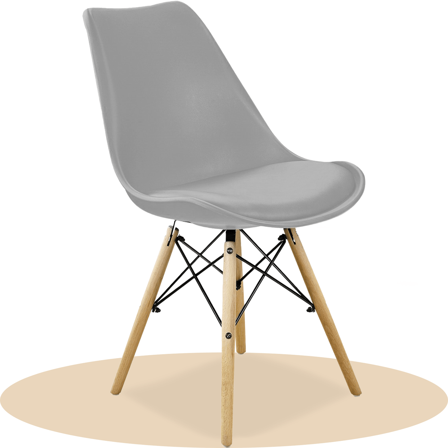 Sillas para Comedor, Sillas para Cocina con Asiento Blando, Tapizado y Patas Resistentes de Madera de Haya, Sillas Nórdicas Minimalistas, 49.5 x 44 x 79.5 cm