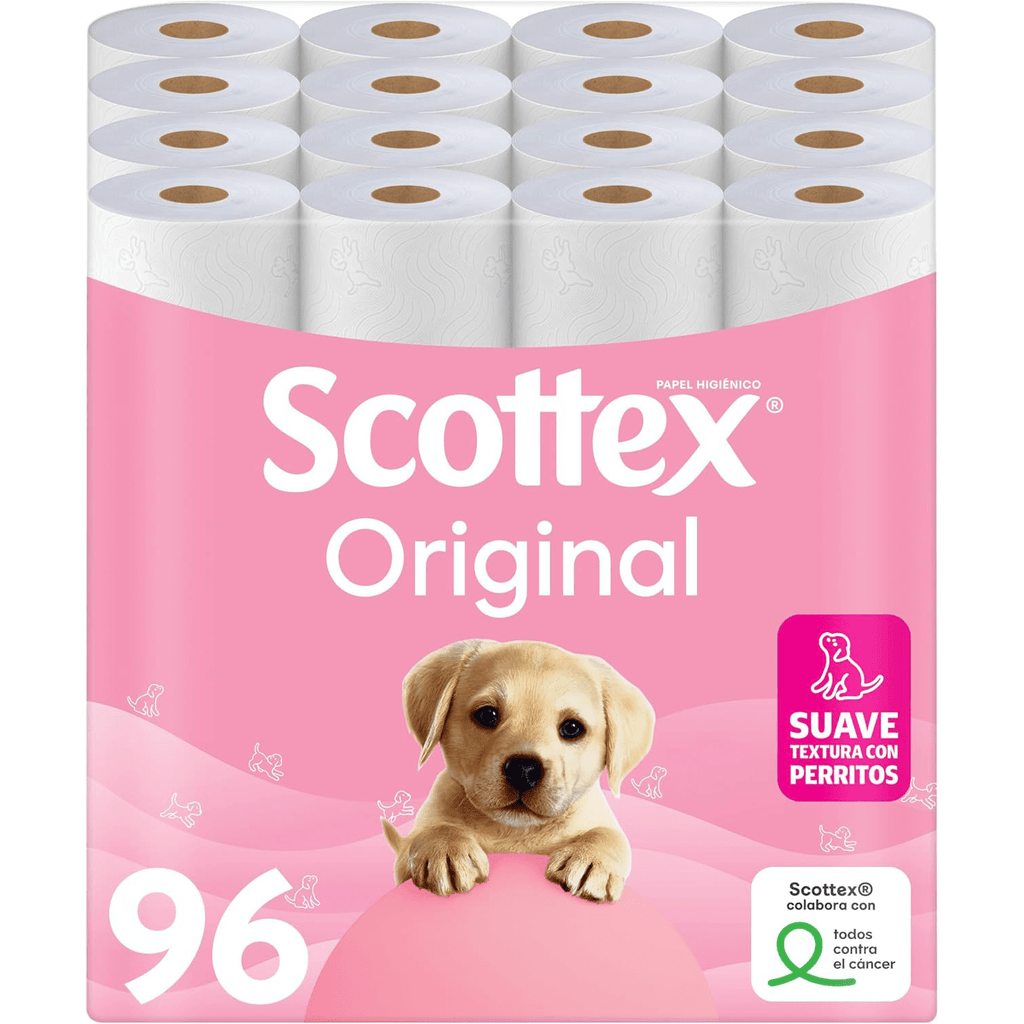 Scottex Papel Higiénico, Rollos dos Capas que Proporcionan el Equilibro Adecuado en Suavidad y Resistencia