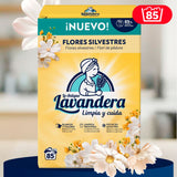 La Antigua Lavandera Detergente en Polvo para Ropa, Aroma Flores Silvestres, 85 Lavados