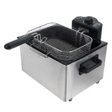 Freidora de Aceite, Freidora Eléctrica con 5 Litros de Capacidad, Ventana Superior en la Tapa, Desmontable para facilitar la Limpieza, Cesta de Gran Capacidad, Hecha de Acero, 2000 W, 39,5 x 37 x 28 cm