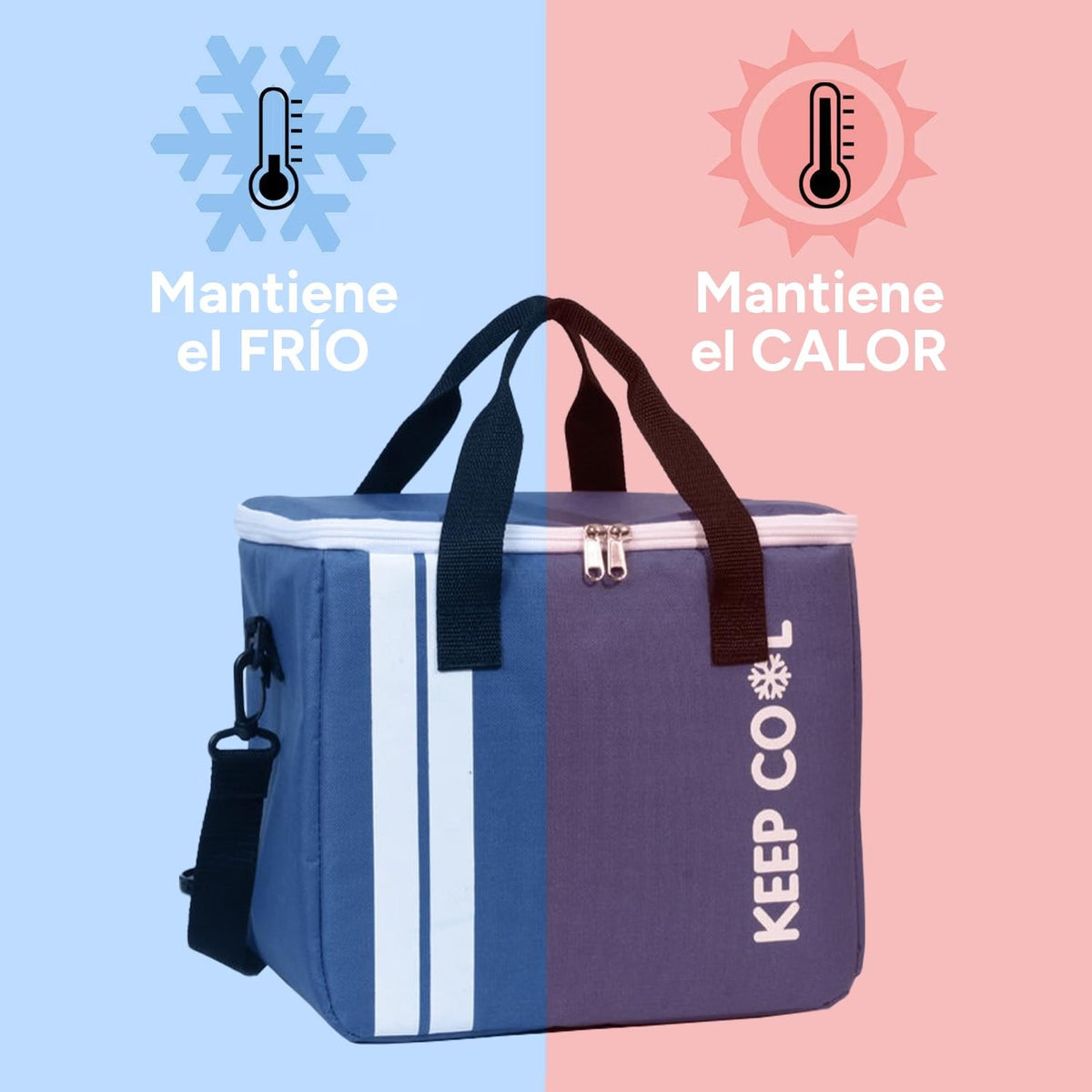 Bolsa Térmica Comida de 30L de Capacidad, Bolsa Aislamiento Isotérmico Hermética, Resistente y Espaciosa, ideal para Picnic, Playa, Camping y Excursión, Azul