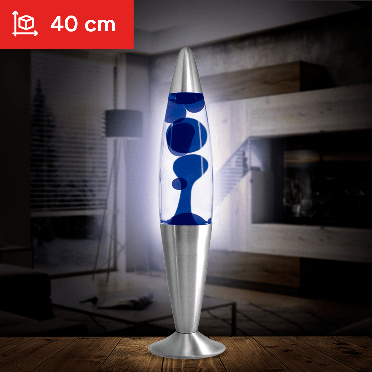 Lámpara de Lava de 40cm de Alto, Luz Decorativa con Líquido en el Interior y Tenue Luz que Genera un Ambiente Único, Especial, Cálido y Relajante, Bombilla de 30W Incluida, Da un toque Especial a tu Casa u Oficina