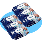 Toallitas Húmedas, Cuidado e Hidratación Profunda, Fibras Ultrasuaves ideales para Piel Sensible, Perfume Fresco, Packs de 3/6/9/12 Unidades, 360/720/1080/1440 Toallitas