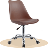 Silla Escritorio Ergonómica con Ruedas, Silla Oficina Giratoria con Altura Ajustable, Acolchada, Estilo Nórdico, Ideal para Estudio y Oficina