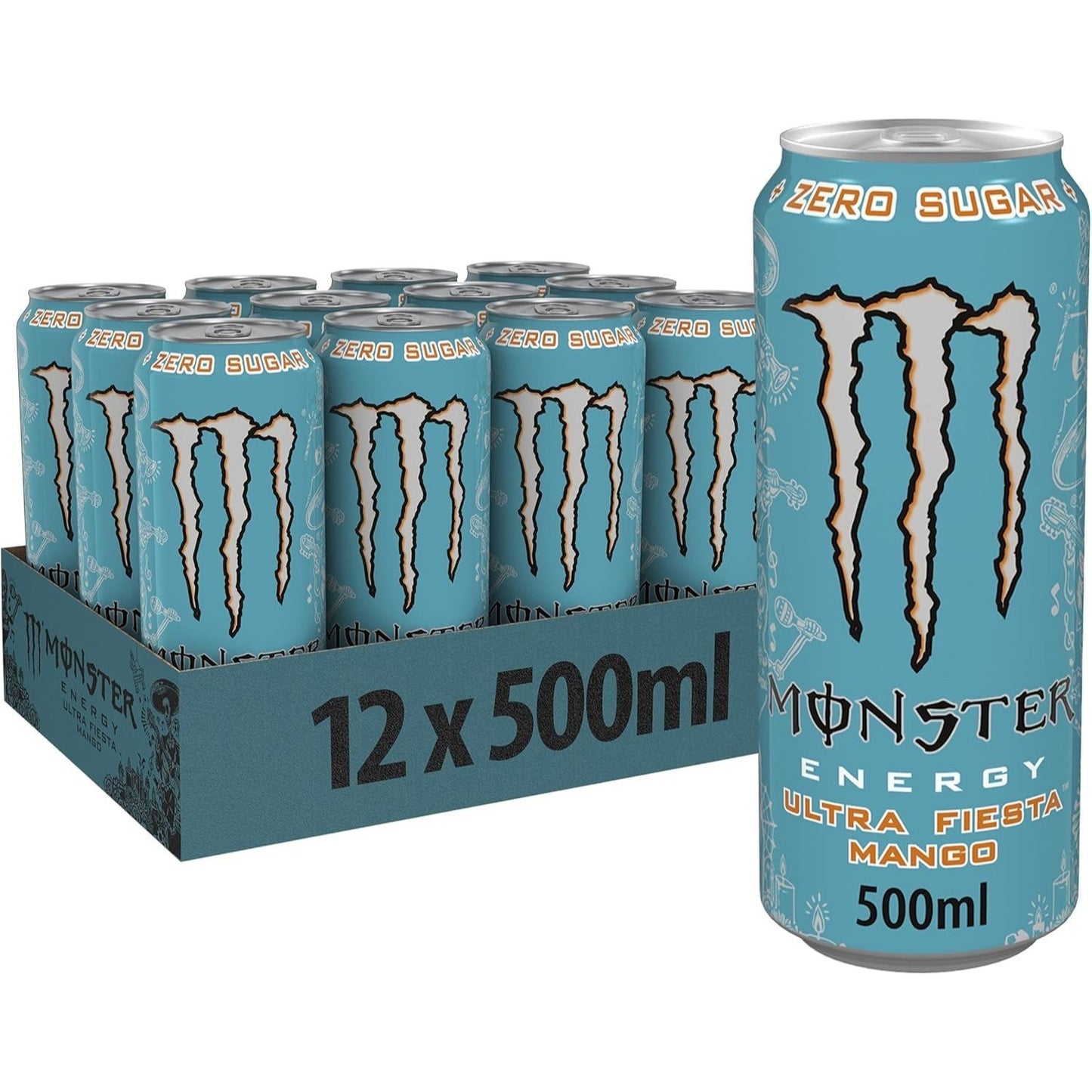 MONSTER ENERGY Bebida Energética, Refresco Energético, Pack 12/24 Latas de 500ml