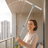 Escoba Multifunción, Cabezal Giratotio 180°, Mango Ajustable de 60 a 100cm, Perfecta para Eliminar Líquidos y Manchas, Fácil Uso en Espacios de Difícil Acceso, Eficaz para Limpiar Cristales, Flexibilidad Ideal para Suelos y Superficies Lisas