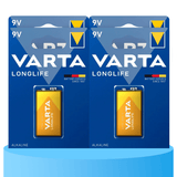Pilas 9V Alcalinas, Pilas 9v Cuadradas de Alto Rendimiento, VARTA Longlife, Ultra Larga Duración, Energía Continua, Ideal para Detectores de Humo, Micrófonos Inalámbricos, Pedales de Guitarra, Multímetros, Electrodomésticos