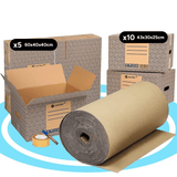 Caja Cartón para Mudanzas y Almacenaje Ultra Resistentes con Asas