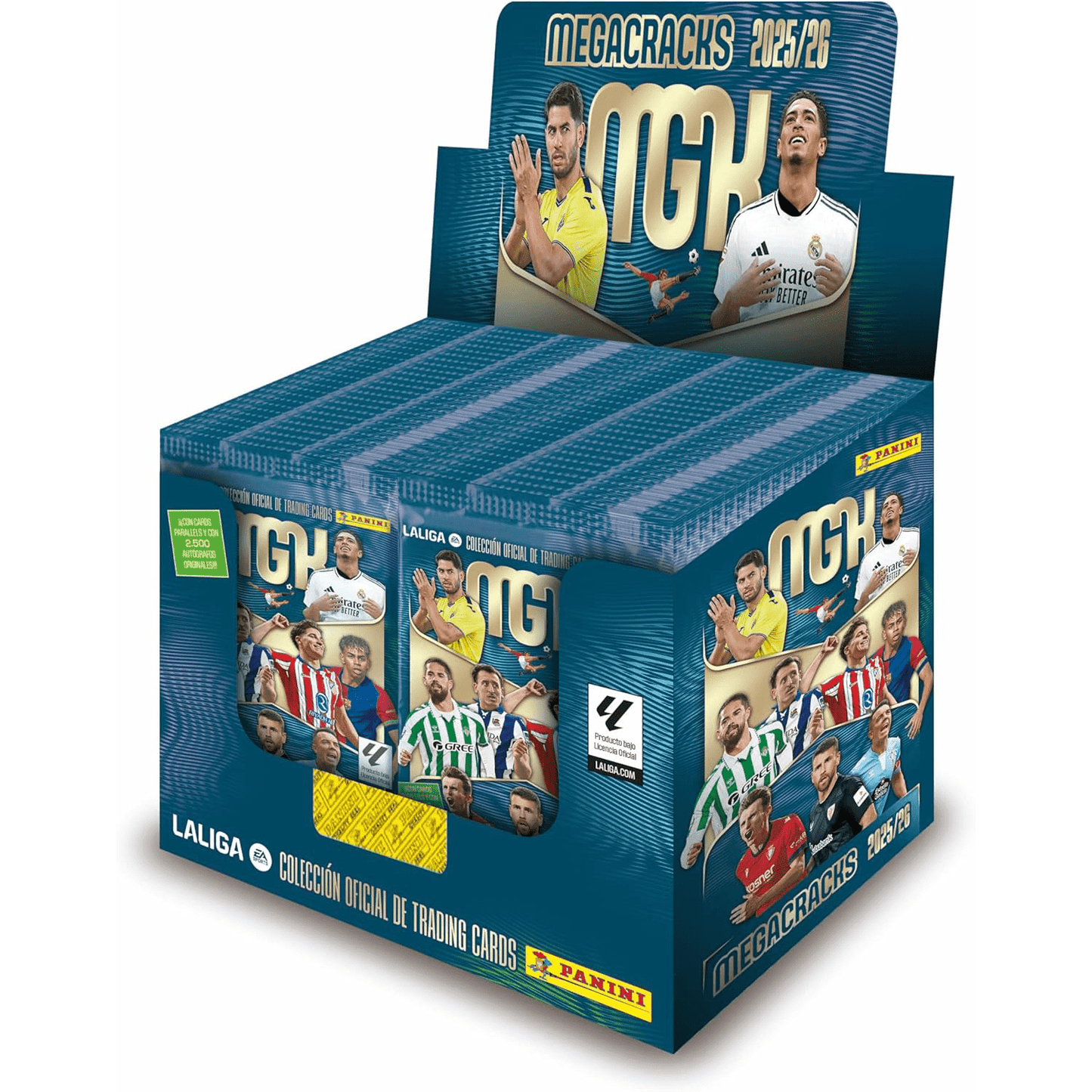 PANINI Caja 50 Sobres de Cromos Megacracks 2025-2026, 300 Cromos de Fútbol, Colección Oficial
