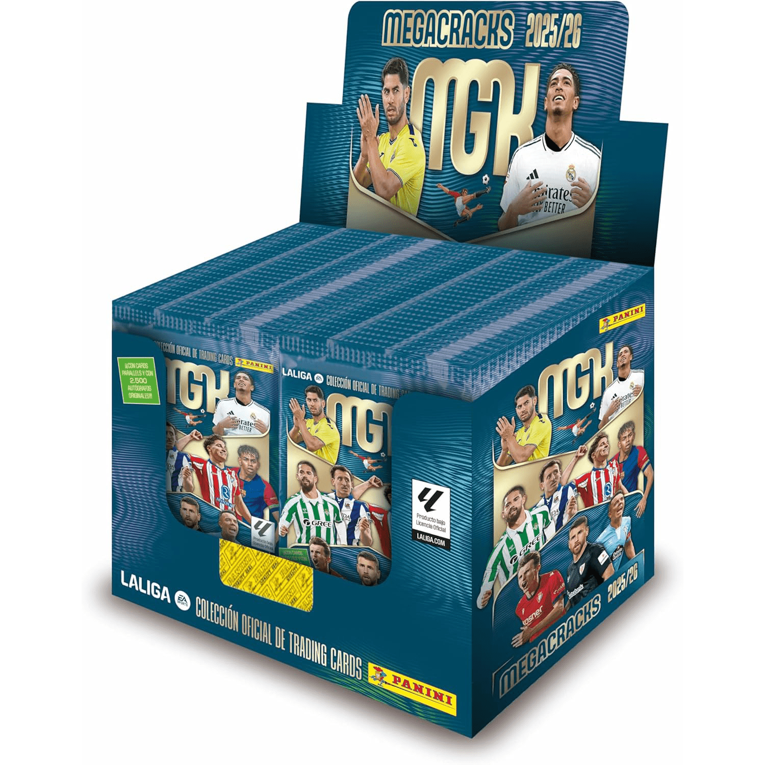 PANINI Caja 50 Sobres de Cromos Megacracks 2025-2026, 300 Cromos de Fútbol, Colección Oficial