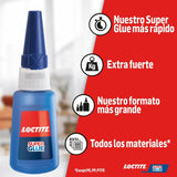 Loctite Super Glue-3 XXL, Pegamento Universal Triple Resistencia, Adhesivo para Uso Intensivo, Pegamento Instantáneo, Transparente y Extrafuerte, 20g