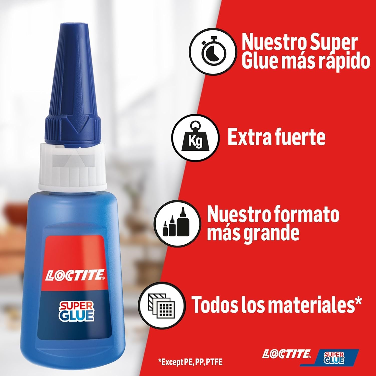 Loctite Super Glue-3 XXL, Pegamento Universal Triple Resistencia, Adhesivo para Uso Intensivo, Pegamento Instantáneo, Transparente y Extrafuerte, 20g