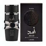Lattafa Asad Elixir Eau de Parfum, Perfume Árabe para Hombre con Notas Especiadas, Amaderadas y Avainilladas, Aroma Cálido y Envolvente, 100 ml