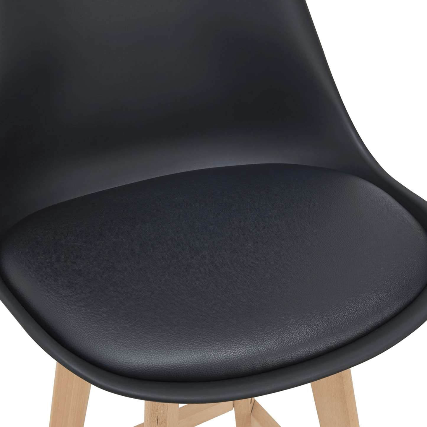 Taburete Alto Cocina con Respaldo, Asiento Blando y Tapizado, Patas Altas Resistentes de Madera de Haya con Reposapiés, Sillas Nórdicas, Ideal para Cocina, Salón, Comedor y Restaurante, 54.5 x 49.5 x 106 cm