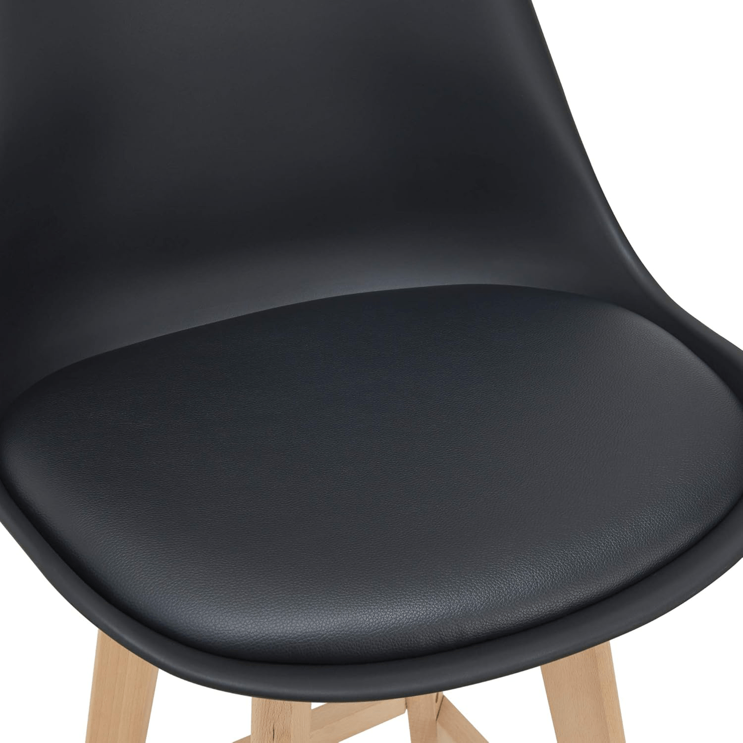 Taburete Alto Cocina con Respaldo, Asiento Blando y Tapizado, Patas Altas Resistentes de Madera de Haya con Reposapiés, Sillas Nórdicas, Ideal para Cocina, Salón, Comedor y Restaurante, 54.5 x 49.5 x 106 cm
