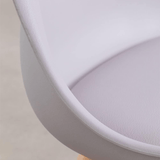 Taburete Alto Cocina con Respaldo, Asiento Blando y Tapizado, Patas Altas Resistentes de Madera de Haya con Reposapiés, Sillas Nórdicas, Ideal para Cocina, Salón, Comedor y Restaurante, 54.5 x 49.5 x 106 cm