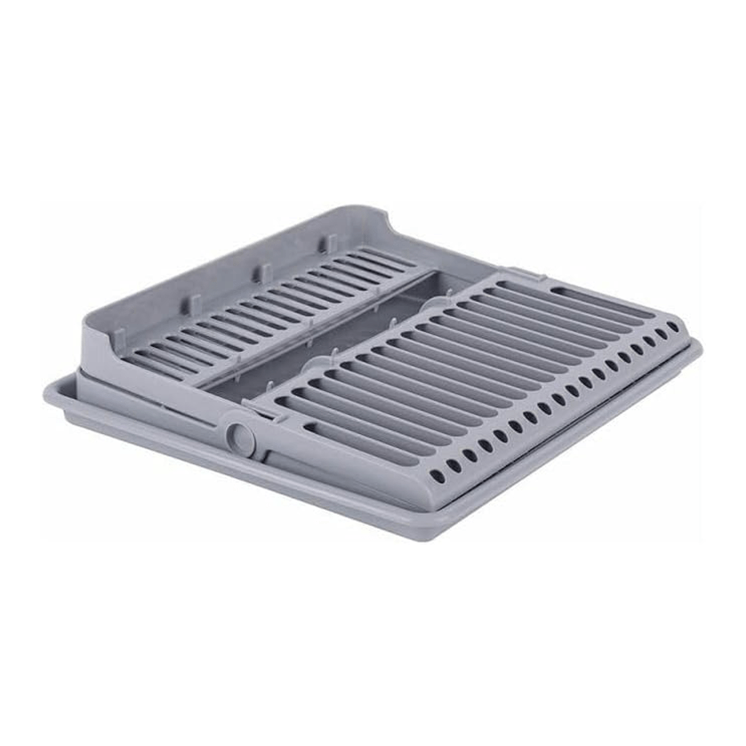Escurridor de Platos con Bandeja, Escurreplatos de Plástico Resistente para Cocina, Compacto, Gran capacidad, 37 x 33 x 21 cm