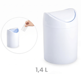 Pack 2 Papeleras Pequeñas, Tapa Basculante, Plástico Duradero, Ligero, Resistente y de Fácil Limpieza, Perfecta para Residuos Pequeños en Baños, Oficinas o Dormitorios, Incluye 2 Papeleras
