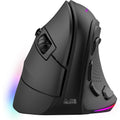 Mars Gaming MM-SK, Ratón Gaming Inalámbrico Vertical Tri-Mode Ergonómico, Iluminación RGB Chroma, Sensor Óptico Pixart 8400DPI, Switches Mecánicos Huano, 9 Botones Programables, Negro