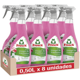 Frosch Limpiador Antical Vinagre de Frambuesa, Elimina las Manchas de Cal y Suciedad del Baño, Eficacia Desincrustante, Pack de 8 Unidades x 500 ml, 4L en Total