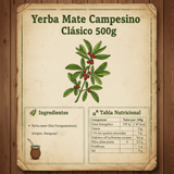 Campesino Yerba Mate, Yerbas para Mate, Té Rico en Vitaminas y Minerales Esenciales, 500g por Paquete