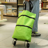 Carro Compra Plegable, Bolsa Carro Compra Plegable con Reudas, Gran Capacidad, Bolsa de Compras Multiusos, Facil de Llevar y Guardar, Hecho en Tela Oxford 600D Resistente, Fondo Reforzado, Dimensión Cerrado: 40 x 16 x 32 cm
