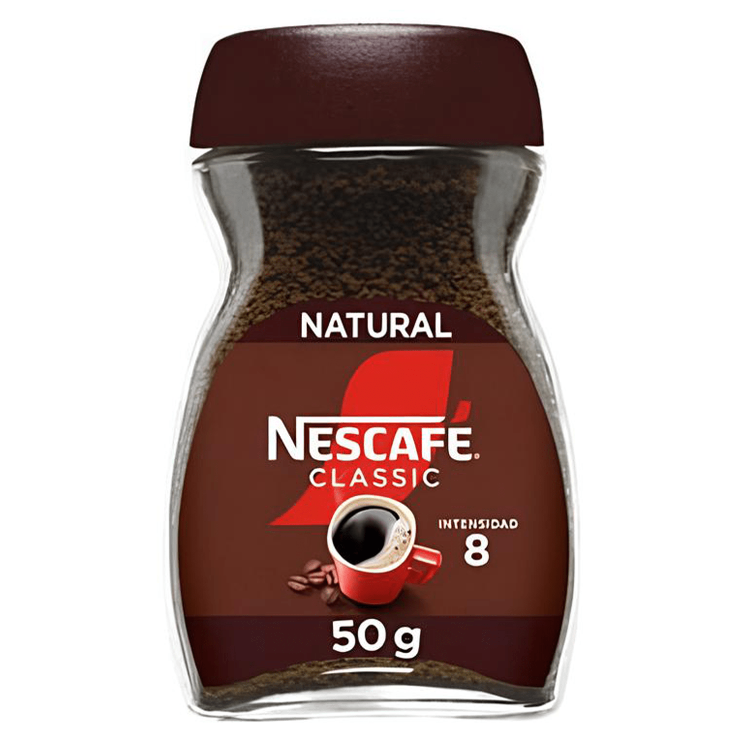 Nescafé Classic Natural, Café Soluble Instantáneo 200g/100g/50g, Tueste Medio, Intensidad 8