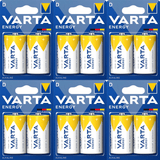 Pilas D Alcalinas de Alto Rendimiento, VARTA Energy, Larga Duración, Energía Potente y Continua, Ideal para Linternas de Alto Consumo, Radios Portátiles, Juguetes Grandes, Equipos de Sonido y Dispositivos Industriales - VARTA