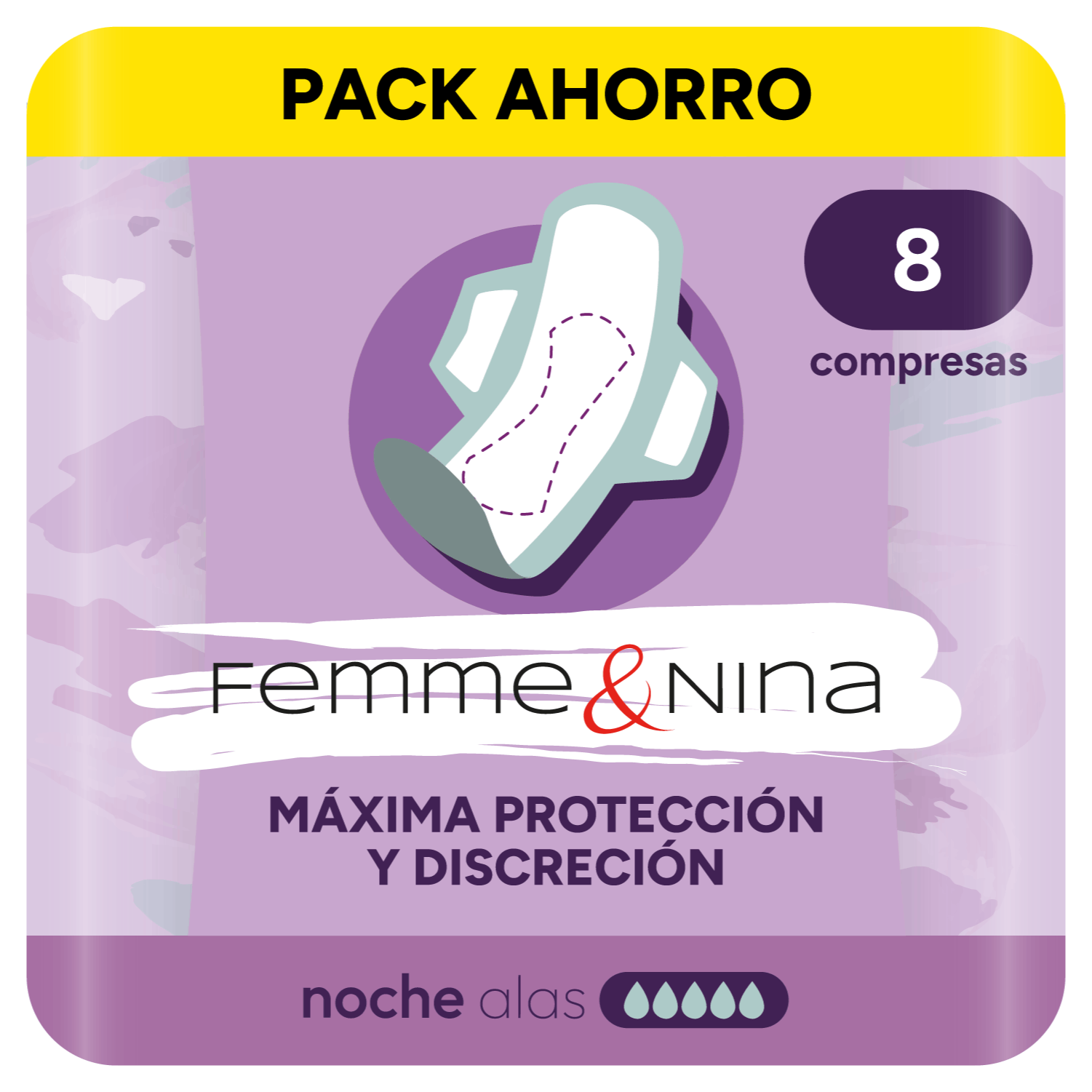 Compresas Mujer Menstruación, Máxima Seguridad, Comodidad y Discreción, Diseñada para Adaptarse, Perfectas para Uso Diario - FEMME & NINA