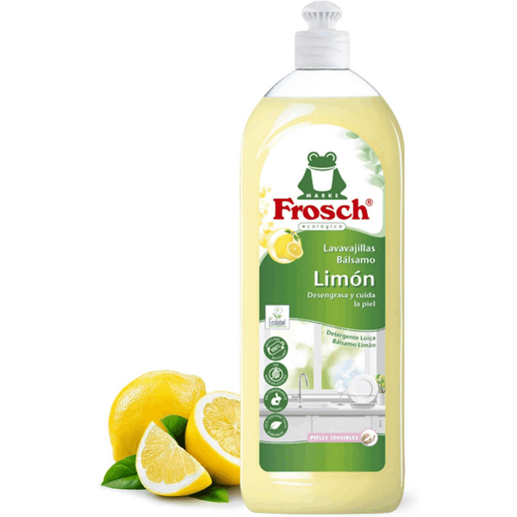 Frosch Lavavajillas Líquido, Lavavajillas Detergente a Mano con Aroma de Limón, Desengrasa y Protege la Piel, Botella de 750 ml