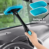Limpiaparabrisas de Coche Extensible, Recargable con Agua, Cabezal Pivotante, Incluye 2 Microfibras Reutilizables, Mango de ABS, Llega a todos los Rincones sin Esfuerzo, Diseño Ergonómico para Limpiar el Parabrisas de forma Rápida y Fácil